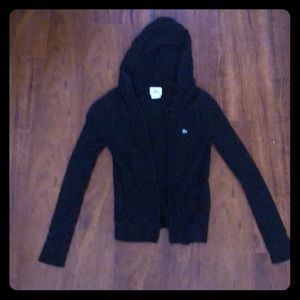 Black Lacoste Zip-up Hoodie with Pockets